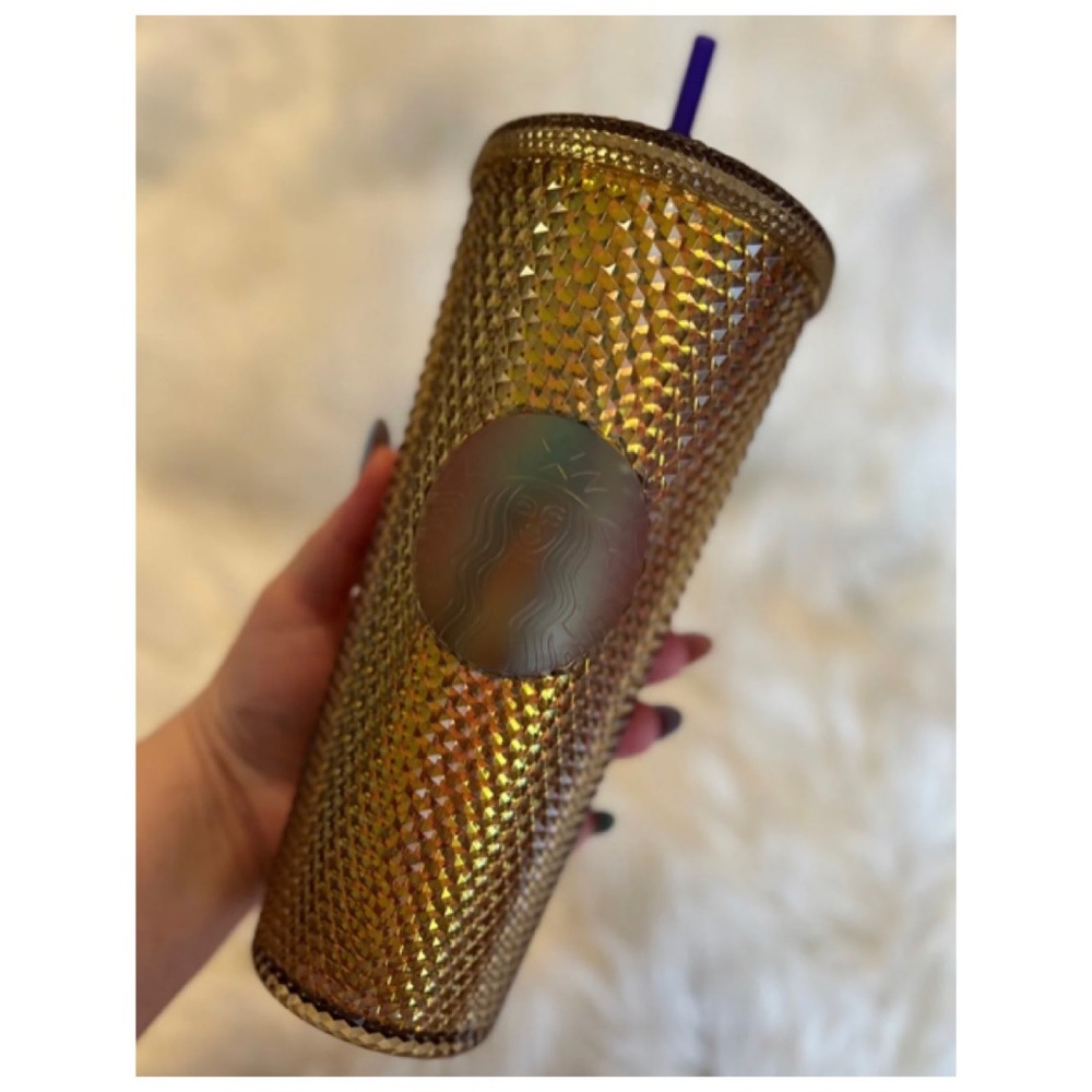 NEW Starbucks UW University of Washington Studded Bling Gold Cup